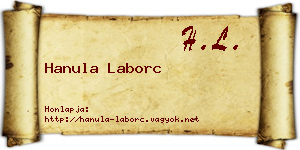 Hanula Laborc névjegykártya